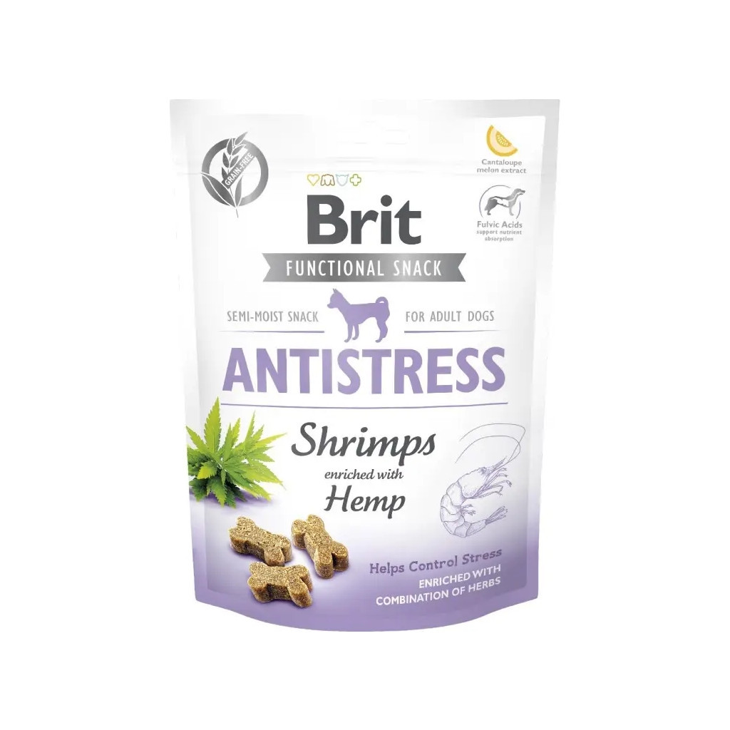 Ласощі для собак Brit Care Functional Antistress 150 г - креветка (8595602539987) - фото 1