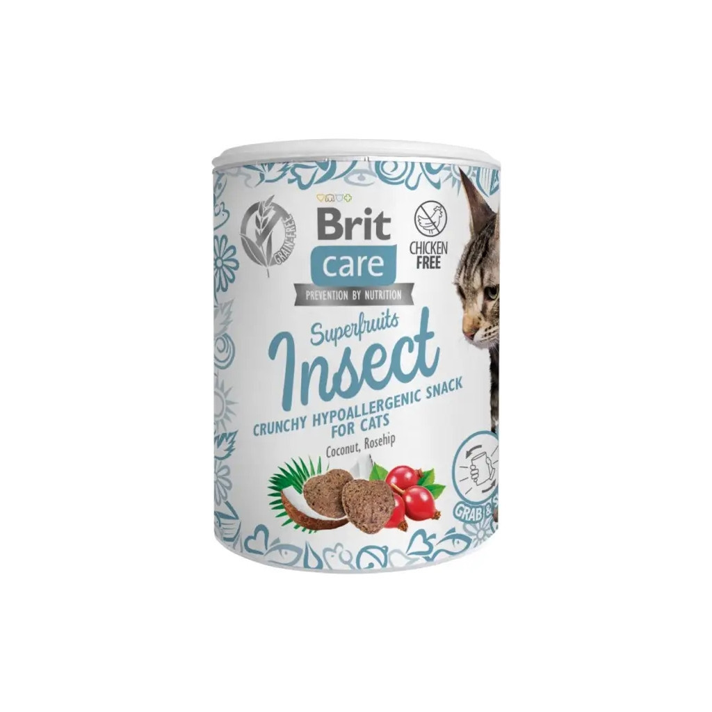 Ласощі для котів Brit Care Superfruits Insect 100 г - комахи (8595602555703) Ласощі для котів Brit Care Superfruits Insect 100 г - комахи (8595602555703)