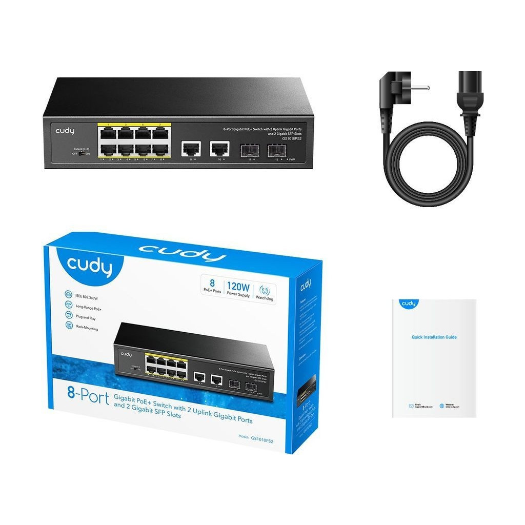 Комутатор мережевий Cudy GS1010PS2(120W) - фото 3 Комутатор мережевий Cudy GS1010PS2(120W) - фото 3