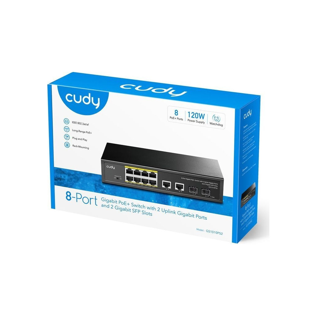 Комутатор мережевий Cudy GS1010PS2(120W) - фото 4 Комутатор мережевий Cudy GS1010PS2(120W) - фото 4