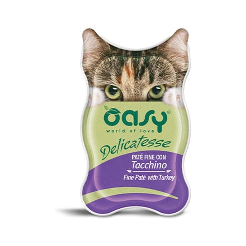 Паштет для котів OASY Adult з індичкою 85 г (8053017342221) - фото 1