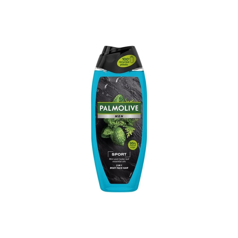 Гель для душу Palmolive Men Sport Ефірні олії м’яти та листя кедра 500 мл (8718951036239)