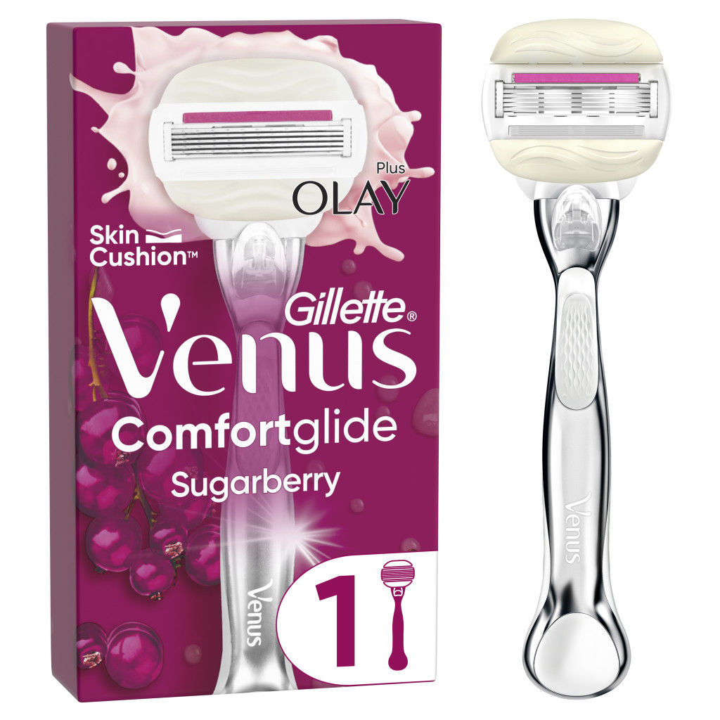 Бритва Gillette Venus Comfortglide Sugarberry Plus Olay з 1 змінним картриджем (8700216130516) - фото 1 Бритва Gillette Venus Comfortglide Sugarberry Plus Olay з 1 змінним картриджем (8700216130516) - фото 1
