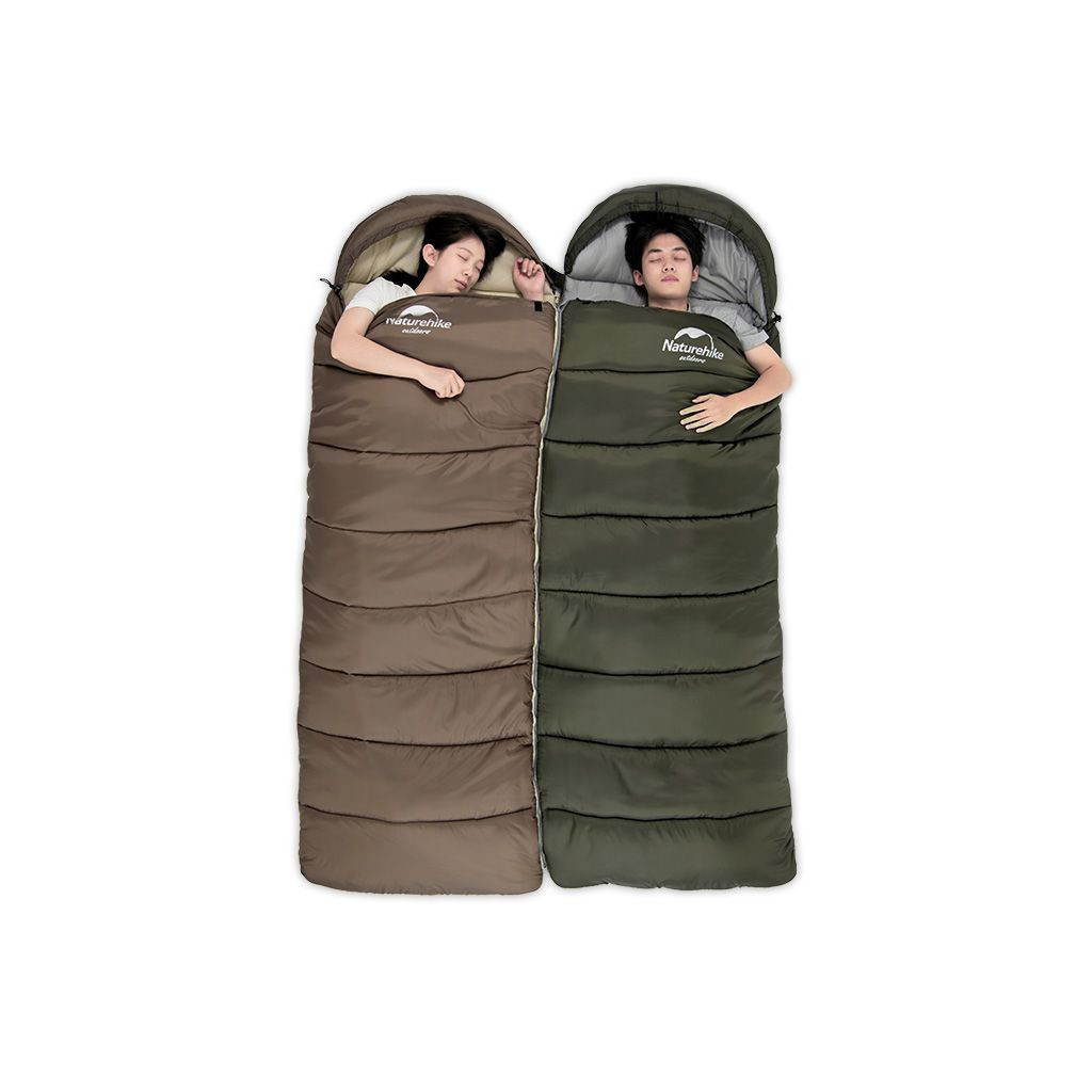 Спальний мішок Naturehike з капюшоном U250 NH20MSD07 (6°C) лівий, коричневий (6927595767207-L) - фото 2 Спальний мішок Naturehike з капюшоном U250 NH20MSD07 (6°C) лівий, коричневий (6927595767207-L) - фото 2