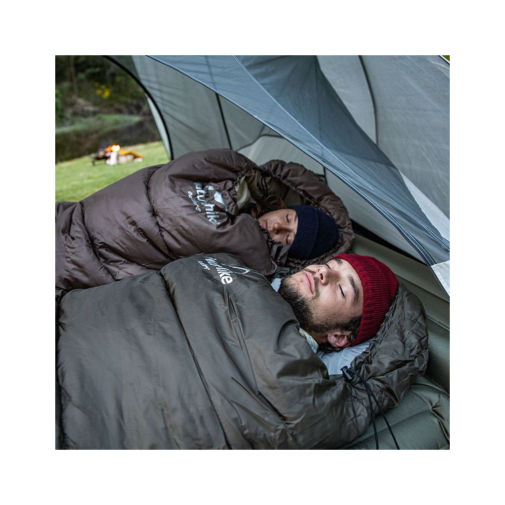 Спальний мішок Naturehike з капюшоном U250 NH20MSD07 (6°C) лівий, коричневий (6927595767207-L) - фото 5 Спальний мішок Naturehike з капюшоном U250 NH20MSD07 (6°C) лівий, коричневий (6927595767207-L) - фото 5