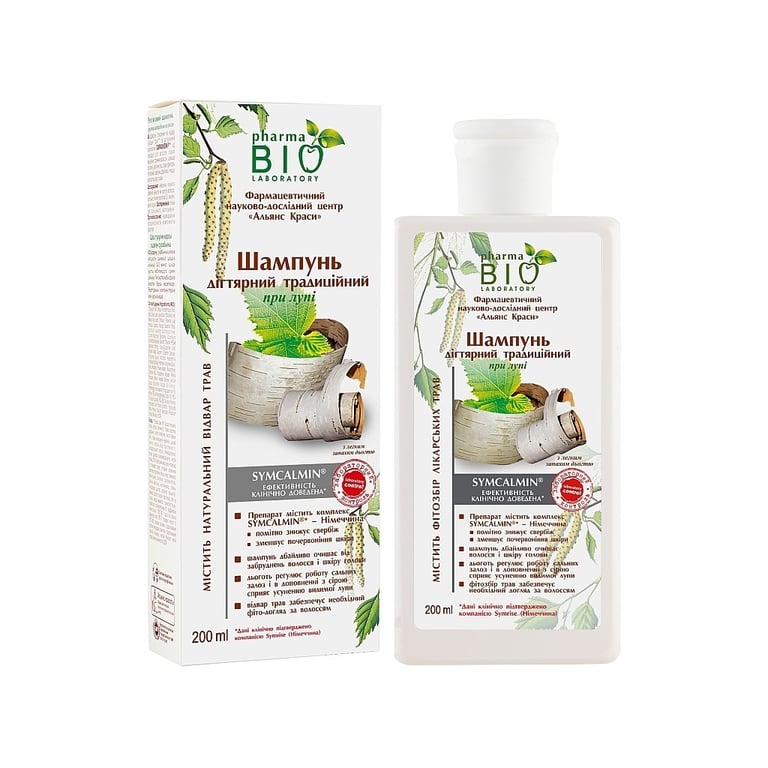 Шампунь Pharma Bio Laboratory Дігтярний традиційний Проти лупи 200 мл (4823080000069)