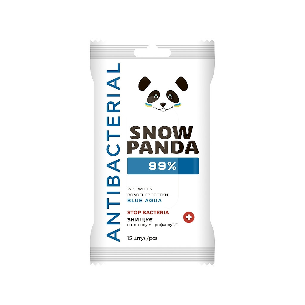 Вологі серветки Сніжна Панда Blue Aqua 99% з антимікробною дією 15 шт. (4820183972156) Вологі серветки Сніжна Панда Blue Aqua 99% з антимікробною дією 15 шт. (4820183972156)