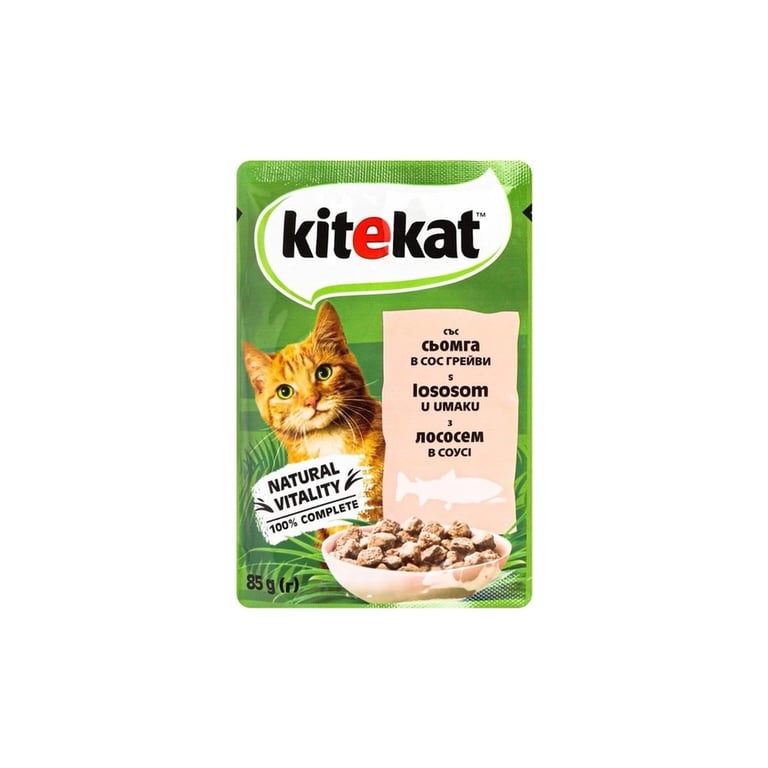 Вологий корм для кішок Kitekat з лососем у соусі 85 г (5900951307348) - фото 1