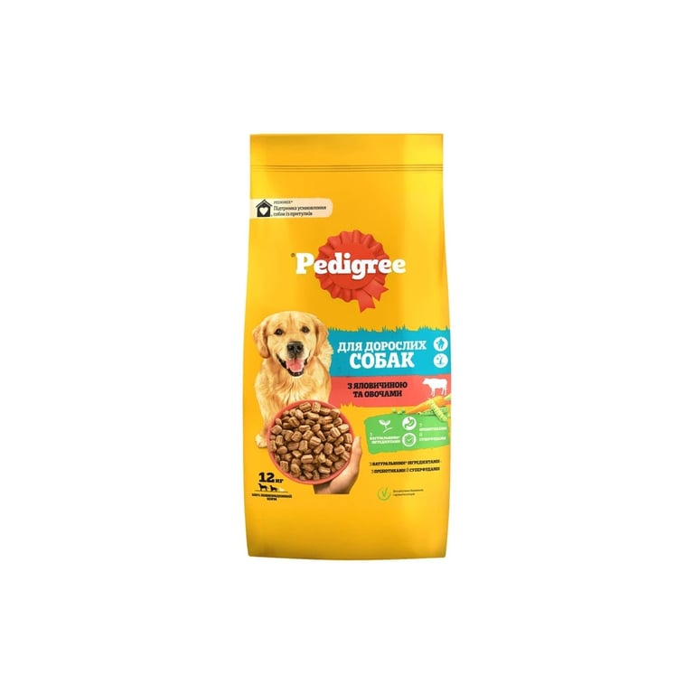 Сухий корм для собак Pedigree з яловичиною та овочами 12 кг (5998749145043) - фото 1