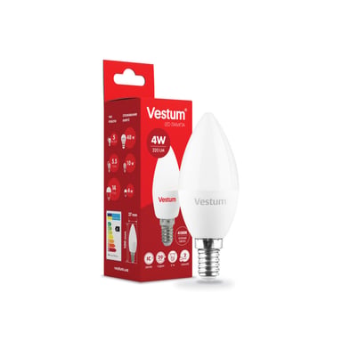 Лампочка Vestum C37 4W 4100K 220V E14 (1-VS-1307) - фото 1