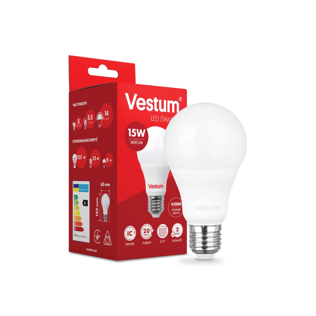 Лампочка Vestum G45 6W 4100K 220V E27 (1-VS-1201) - фото 2 Лампочка Vestum G45 6W 4100K 220V E27 (1-VS-1201) - фото 2