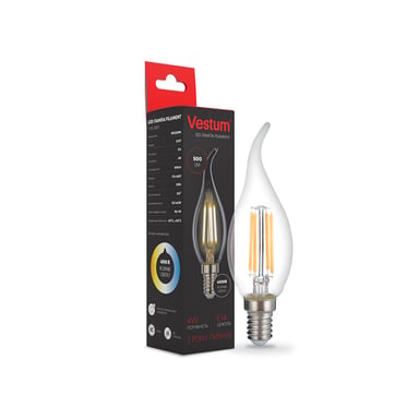 Лампочка Vestum С35Т Е14 4Вт 220V 4100К (1-VS-2405) - фото 1