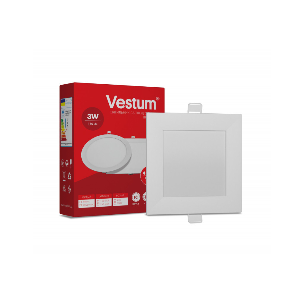 Світильник Vestum LED 3W 4000K 220V (1-VS-5201) - фото 1
