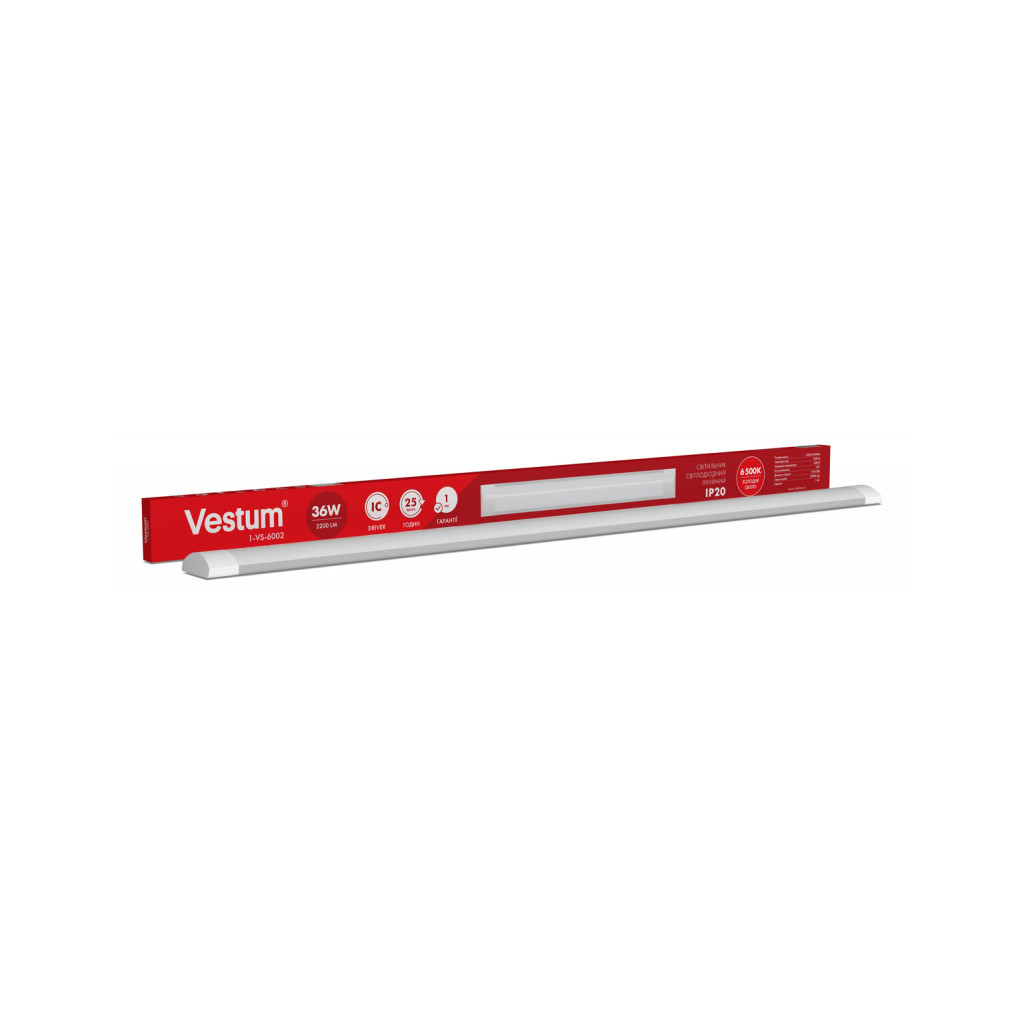 Світильник Vestum LED 1,2м 36W 6500K 220V IP20 (1-VS-6002) - головне фото