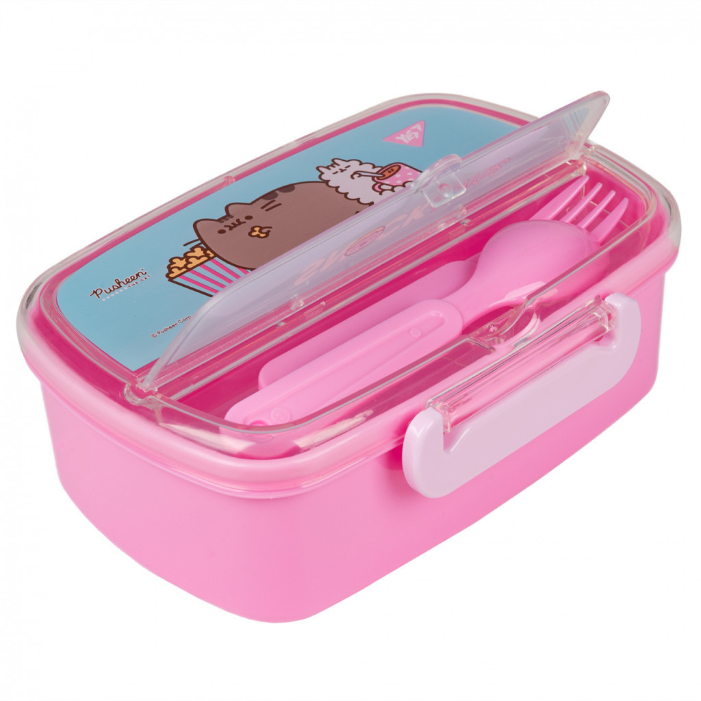 Ланч-бокс дитячий Yes Pusheen 750 мл з приладдям (708161) - фото 3 Ланч-бокс дитячий Yes Pusheen 750 мл з приладдям (708161) - фото 3