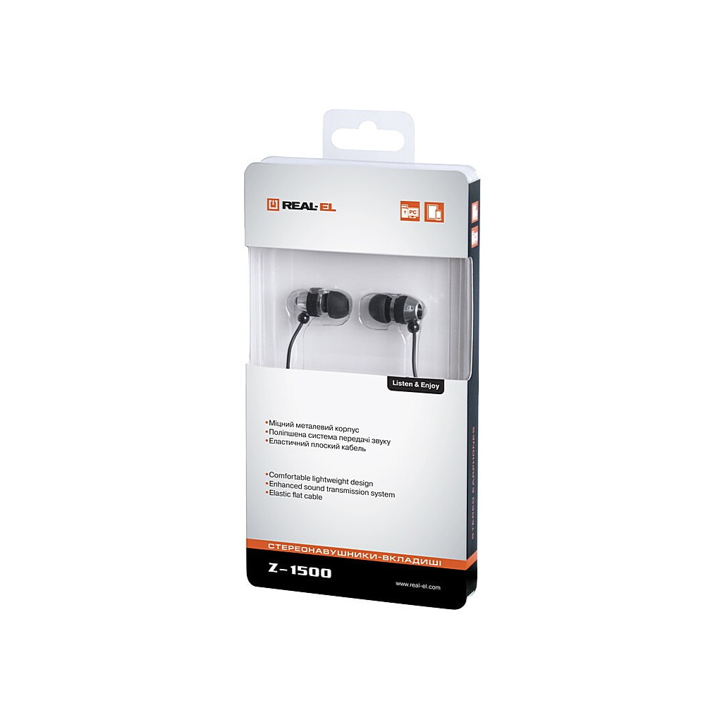 Навушники REAL-EL Z-1500 Mobile Black (EL124100034) - фото 2 Навушники REAL-EL Z-1500 Mobile Black (EL124100034) - фото 2