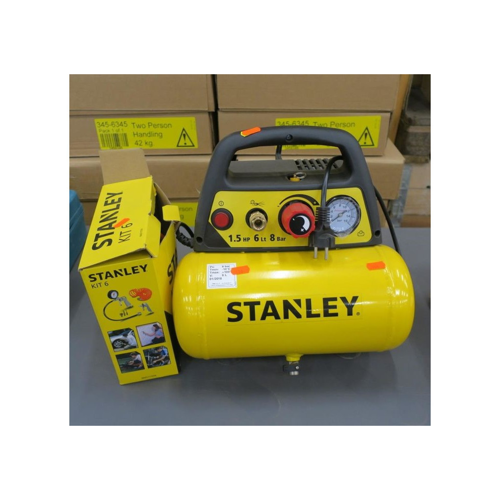 Компресор Stanley DN 200/8/6, 180 л/хв, 1.1 кВт, 10,0 кг (DN200/8/6) - фото 3 Компресор Stanley DN 200/8/6, 180 л/хв, 1.1 кВт, 10,0 кг (DN200/8/6) - фото 3