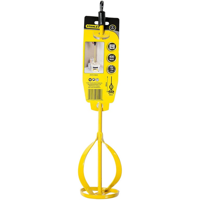 Вінчик будівельний Stanley Joint Compound Mixer L= 400мм, d=80 мм, для фарби та затиральної суміші (STHT2-28042) - фото 1