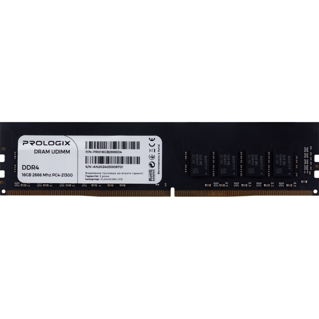 Модуль пам'яті для комп'ютера DDR4 16GB 2666 MHz Prologix (PRO16GB2666D4) - фото 1