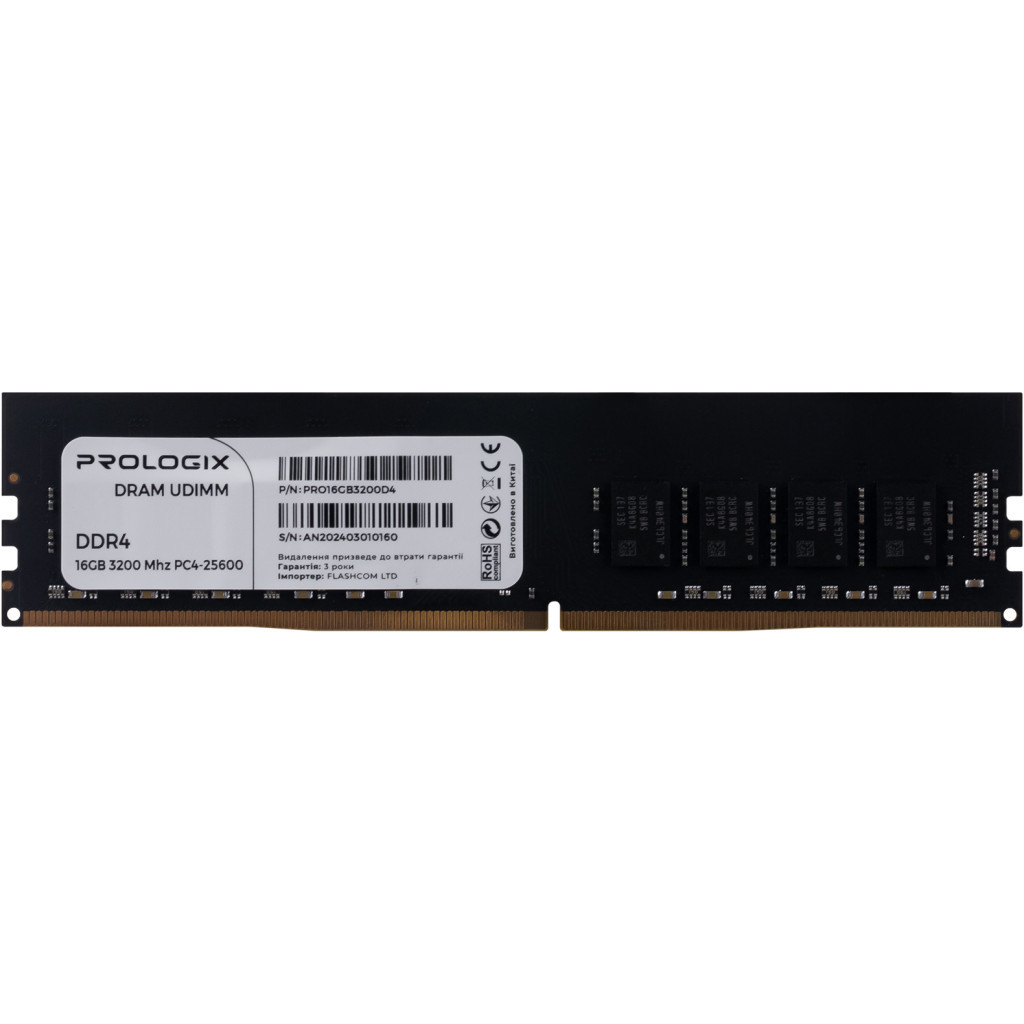 Модуль пам'яті для комп'ютера DDR4 16GB 3200 MHz Prologix (PRO16GB3200D4) - фото 1