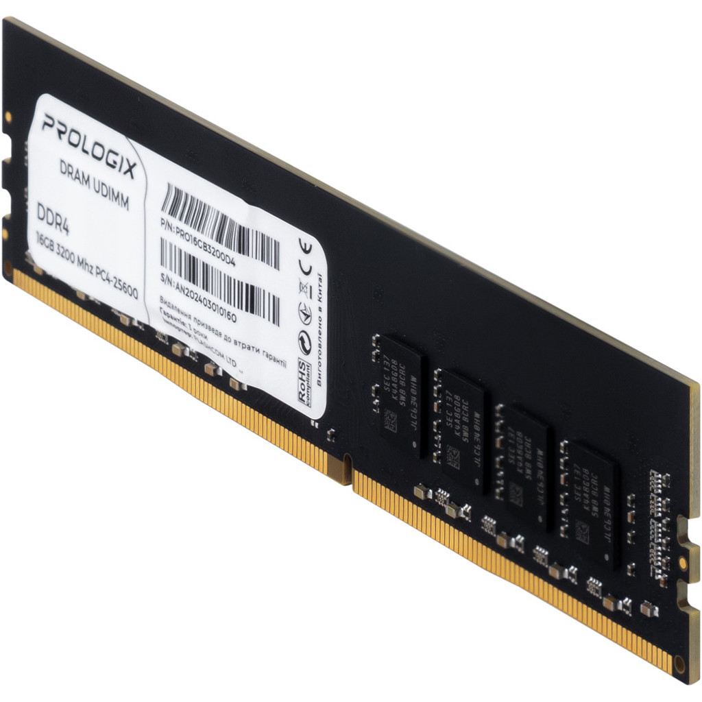 Модуль пам'яті для комп'ютера DDR4 16GB 3200 MHz Prologix (PRO16GB3200D4) - фото 3 Модуль пам'яті для комп'ютера DDR4 16GB 3200 MHz Prologix (PRO16GB3200D4) - фото 3