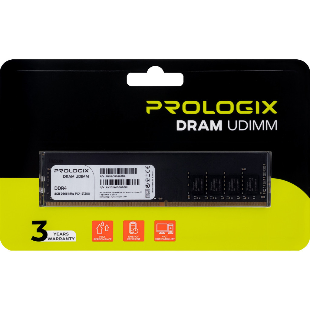 Модуль пам'яті для комп'ютера DDR4 8GB 2666 MHz Prologix (PRO8GB2666D4) - фото 4 Модуль пам'яті для комп'ютера DDR4 8GB 2666 MHz Prologix (PRO8GB2666D4) - фото 4