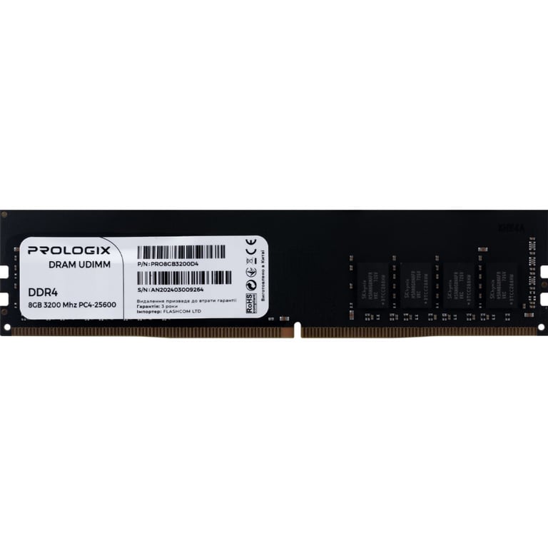 Модуль пам'яті для комп'ютера DDR4 8GB 3200 MHz Prologix (PRO8GB3200D4) - фото 1