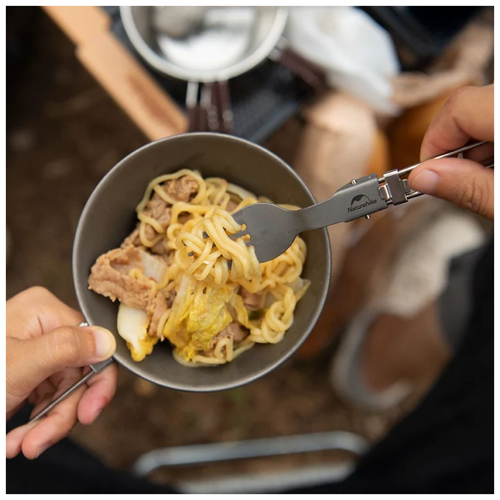 Ложка-виделка туристична Naturehike NH19C001-J сіра з мішечком (6927595734759) - фото 3 Ложка-виделка туристична Naturehike NH19C001-J сіра з мішечком (6927595734759) - фото 3