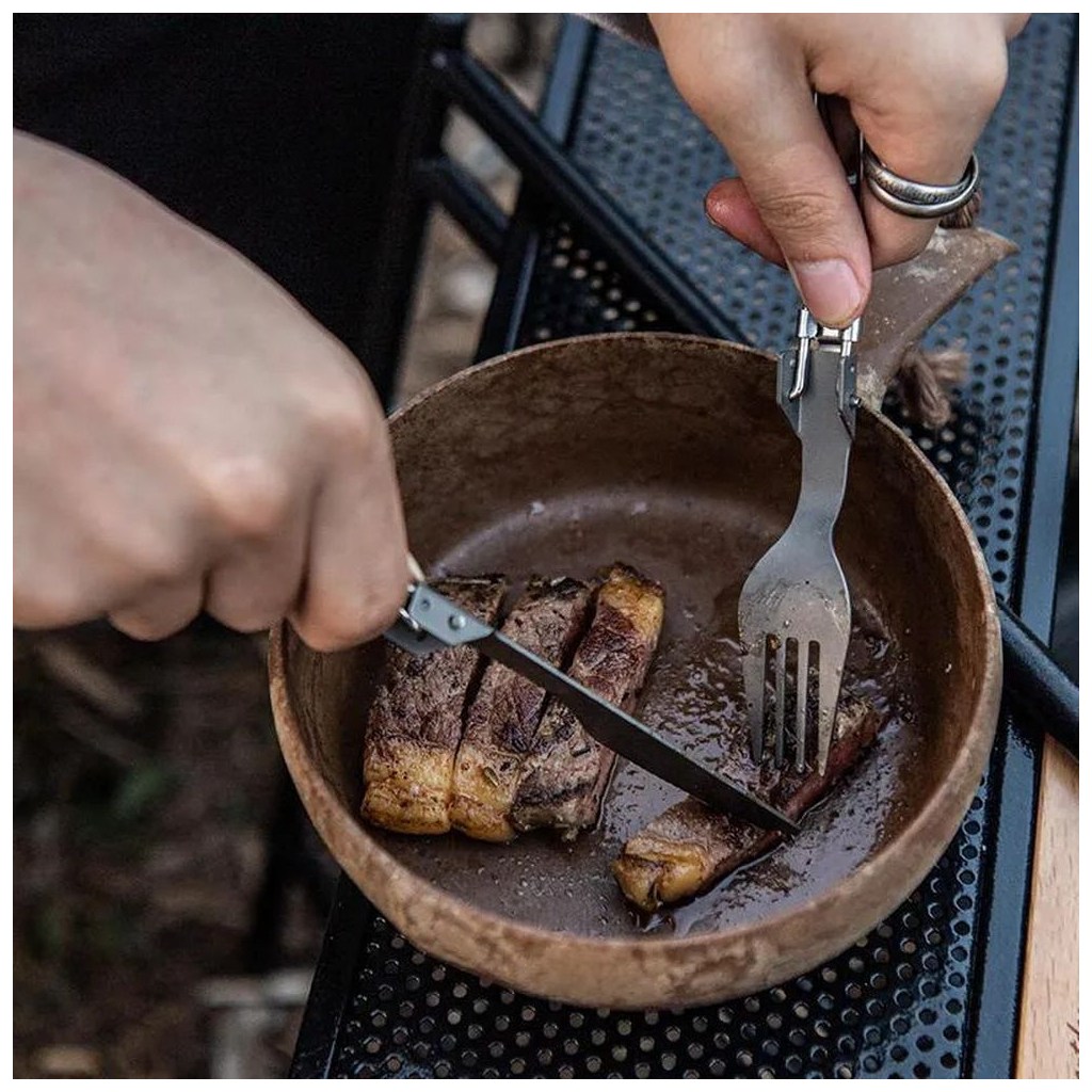 Ложка-виделка туристична Naturehike NH19C001-J сіра з мішечком (6927595734759) - фото 4 Ложка-виделка туристична Naturehike NH19C001-J сіра з мішечком (6927595734759) - фото 4