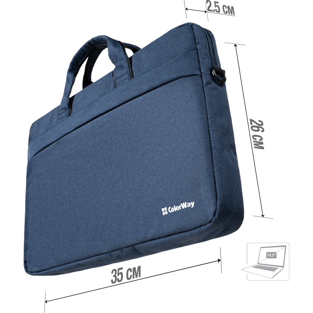 Сумка для ноутбука ColorWay 13.3" Modern Navy (CW-LBM133-NV) - фото 7 Сумка для ноутбука ColorWay 13.3" Modern Navy (CW-LBM133-NV) - фото 7