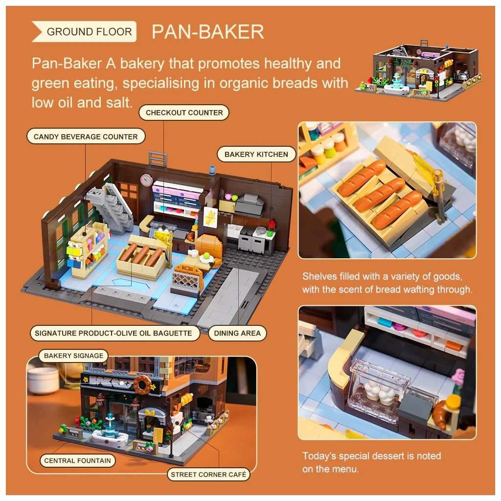 Конструктор Pantasy Original - Joyside Series Пекарня (85013) - фото 3 Конструктор Pantasy Original - Joyside Series Пекарня (85013) - фото 3