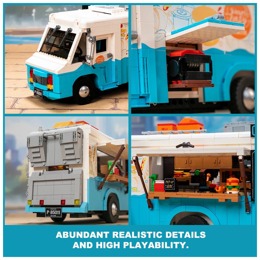 Конструктор Pantasy Original - Joyside Series Ретро-фудтрак (85011) - фото 3 Конструктор Pantasy Original - Joyside Series Ретро-фудтрак (85011) - фото 3