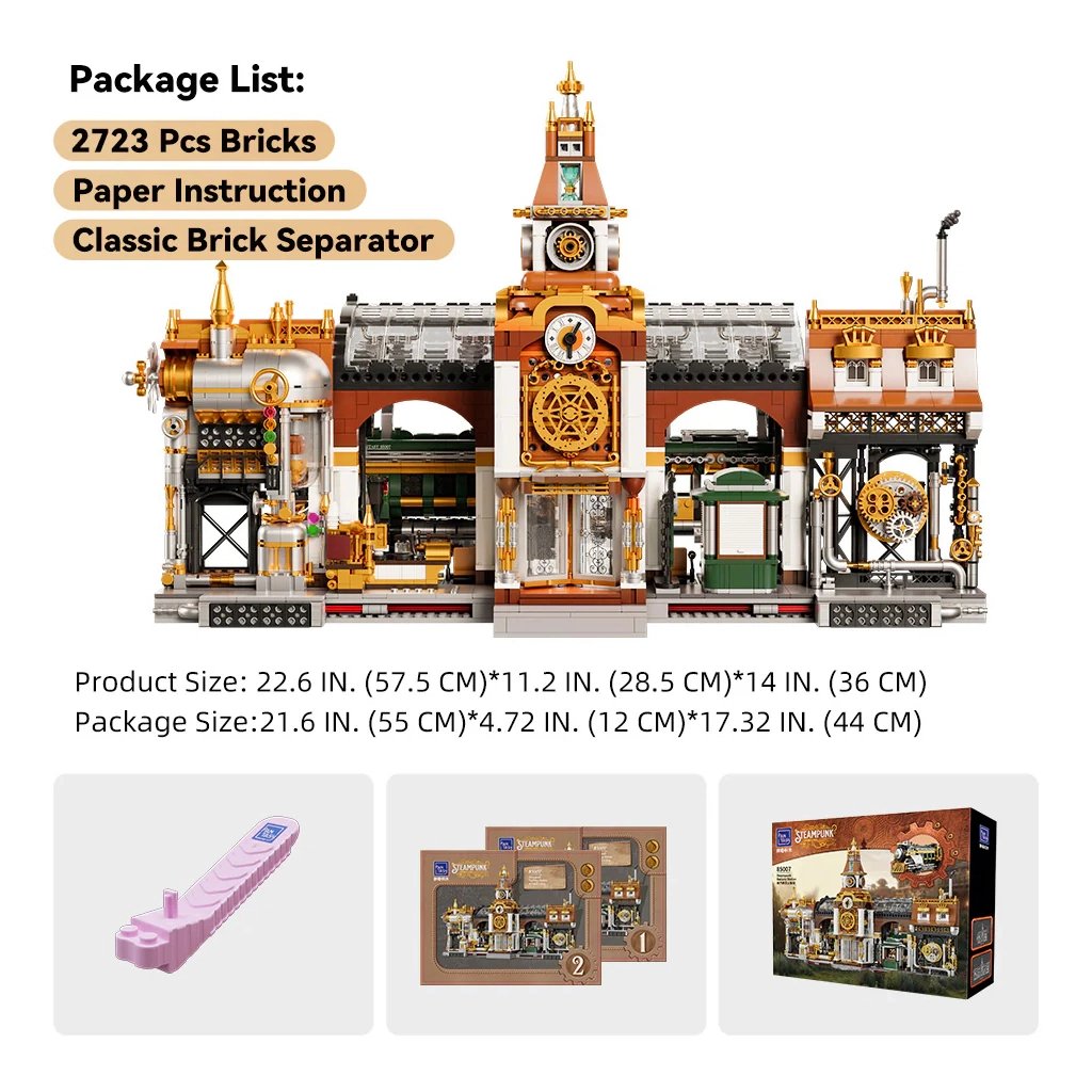 Конструктор Pantasy Original - Steampunk Залізнична станція в стилі стімпанк (85007) - фото 5 Конструктор Pantasy Original - Steampunk Залізнична станція в стилі стімпанк (85007) - фото 5