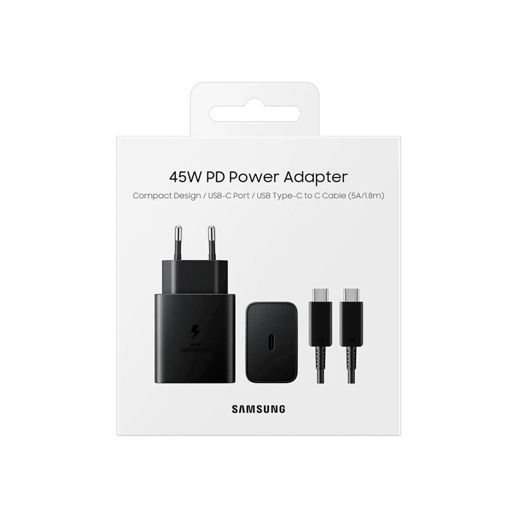 Зарядний пристрій Samsung 45W Compact Power Adapter (w C to C Cable) Black (EP-T4511XBEGEU) - фото 5 Зарядний пристрій Samsung 45W Compact Power Adapter (w C to C Cable) Black (EP-T4511XBEGEU) - фото 5