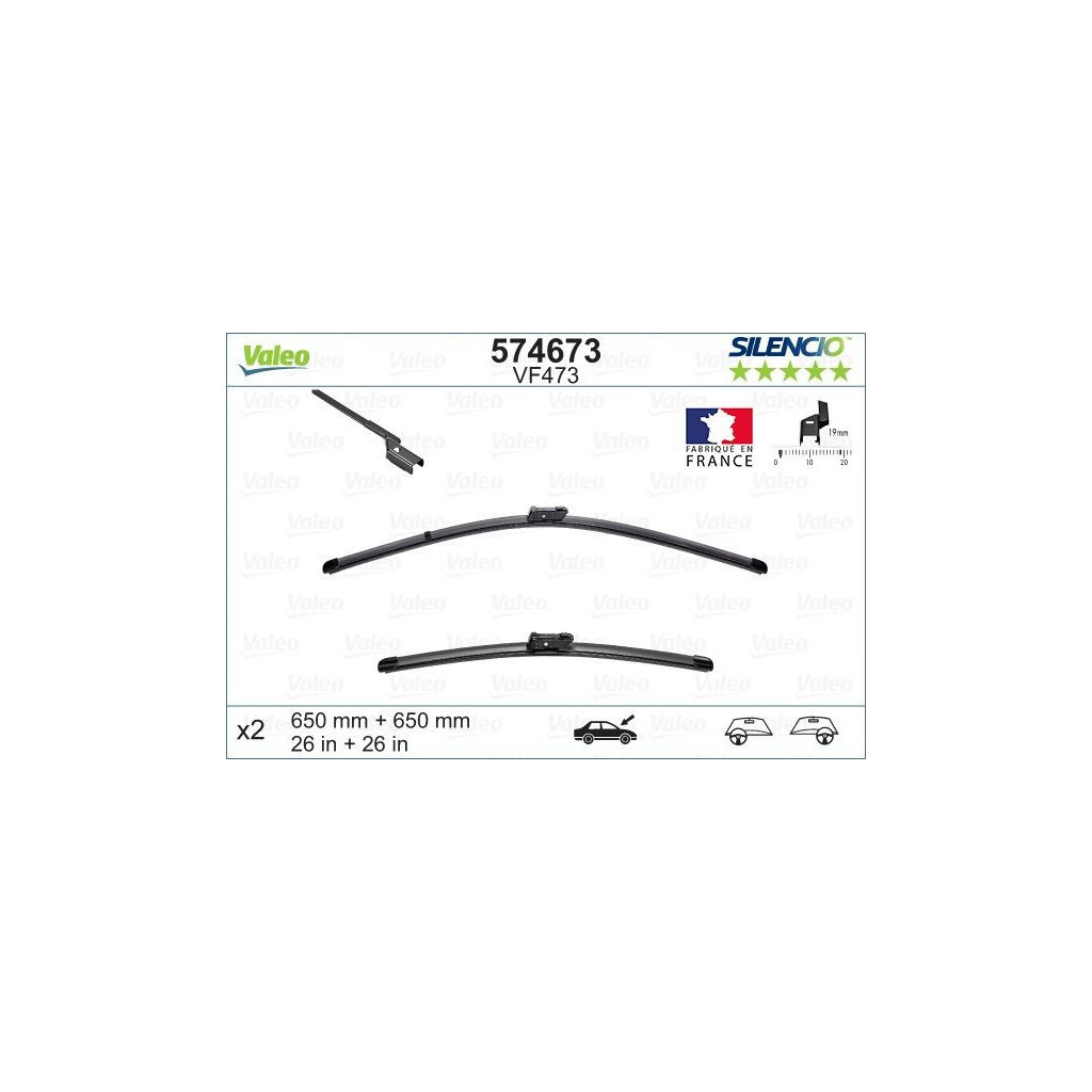 Щітка склоочисника Valeo 574673 - фото 2 Щітка склоочисника Valeo 574673 - фото 2