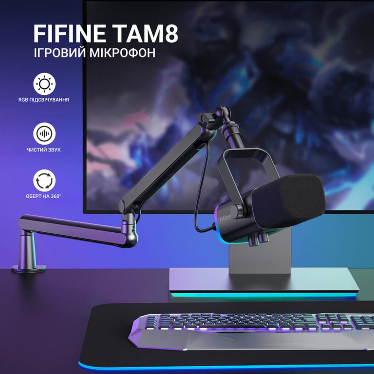Мікрофон Fifine TAM8 USB Black (TAM8) - фото 10
