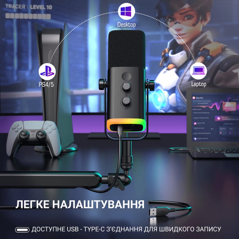 Мікрофон Fifine TAM8 USB Black (TAM8) - фото 8