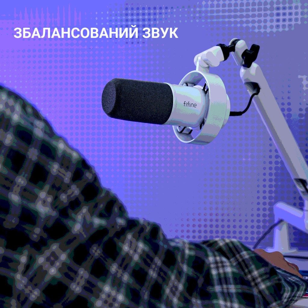 Мікрофон Fifine K688W USB White (K688W) - фото 10 Мікрофон Fifine K688W USB White (K688W) - фото 10