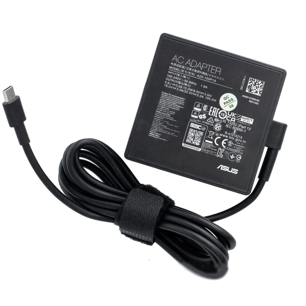 Блок живлення до ноутбуку ASUS 100W, роз'єм USB Type-C (A20-100P1A / A40387) - фото 2 Блок живлення до ноутбуку ASUS 100W, роз'єм USB Type-C (A20-100P1A / A40387) - фото 2