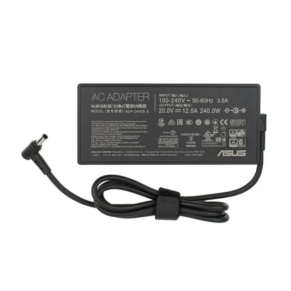 Блок живлення до ноутбуку ASUS 240W, 20V, 12A, роз'єм 6.0/3.7(pin inside), Slim-корпус (A40386) - фото 2 Блок живлення до ноутбуку ASUS 240W, 20V, 12A, роз'єм 6.0/3.7(pin inside), Slim-корпус (A40386) - фото 2
