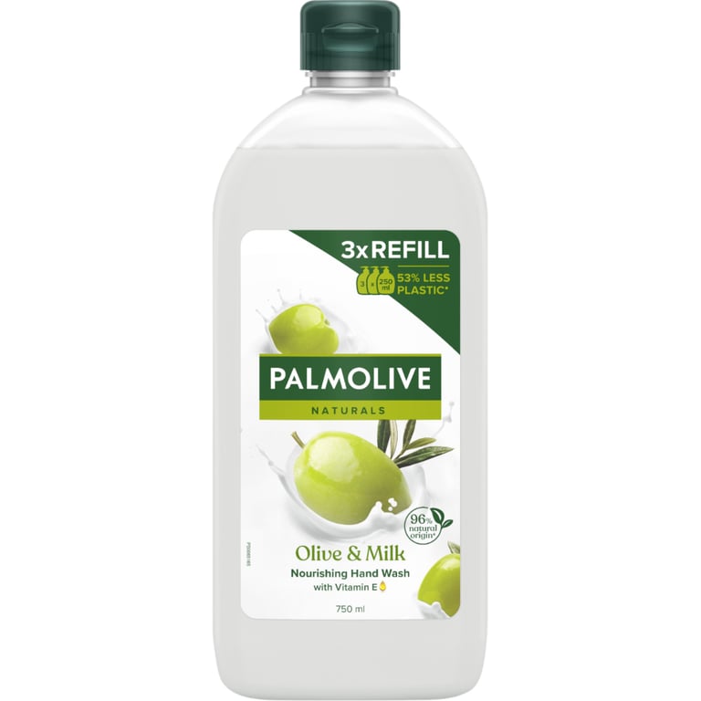 Рідке мило Palmolive Naturals Інтенсивне зволоження Молочко та оливка змінний блок 750 мл (8693495025263) - фото 1