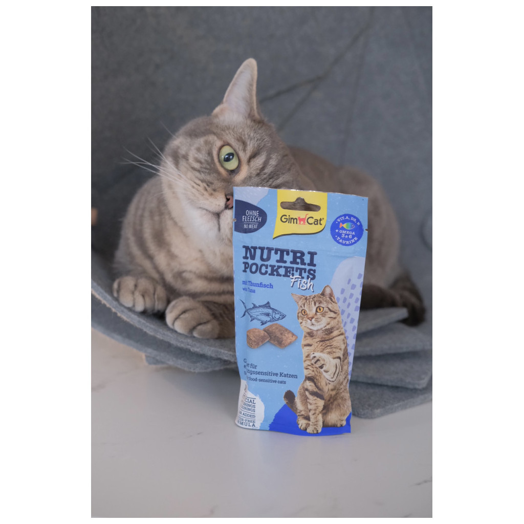 Ласощі для котів GimCat Nutri Pockets Fish Тунець 60 г (4002064419633) - фото 7 Ласощі для котів GimCat Nutri Pockets Fish Тунець 60 г (4002064419633) - фото 7