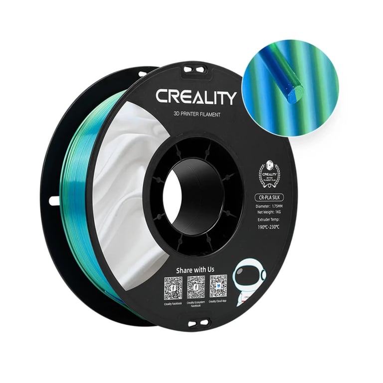 Пластик для 3D-принтера Creality PLA silky shine 1кг, 1.75мм, blue-green (3301120011) - фото 2