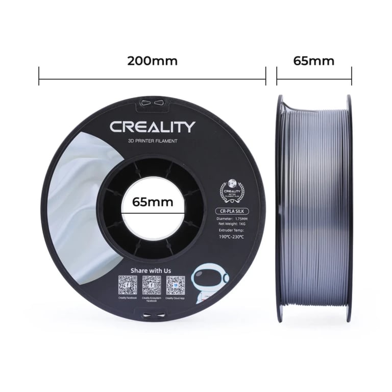 Пластик для 3D-принтера Creality PLA silky shine 1кг, 1.75мм, silver (3301120007) - фото 7