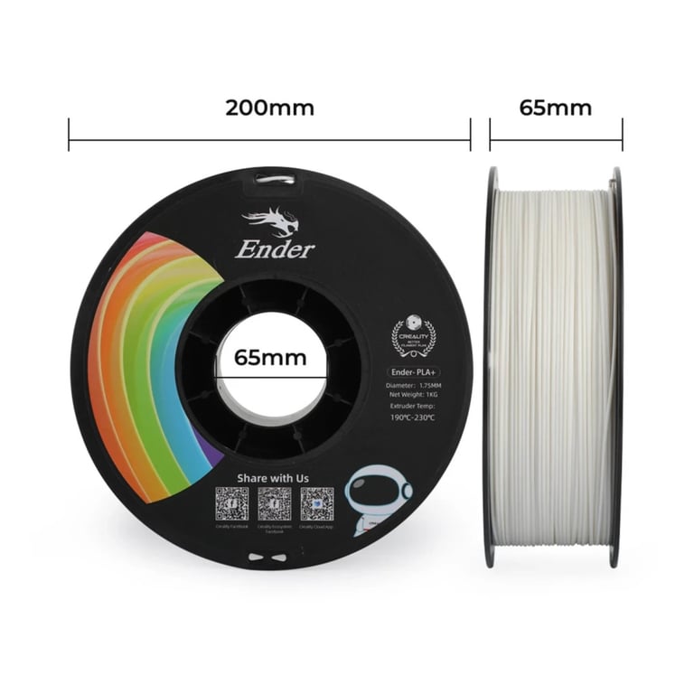 Пластик для 3D-принтера Creality PLA+ 1кг, 1.75мм, white (3301010305) - фото 7