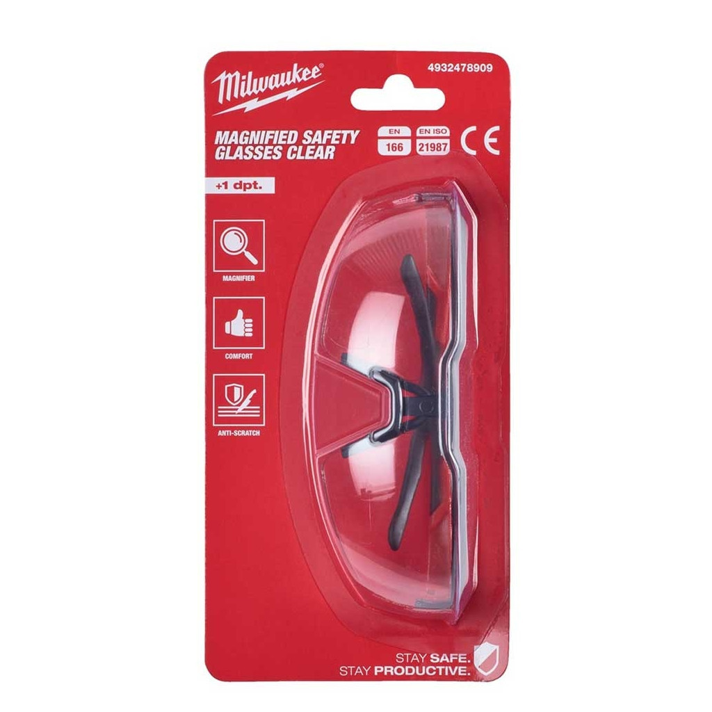 Захисні окуляри Milwaukee із зоною корекції, +1, прозорі (4932478909) - фото 3 Захисні окуляри Milwaukee із зоною корекції, +1, прозорі (4932478909) - фото 3
