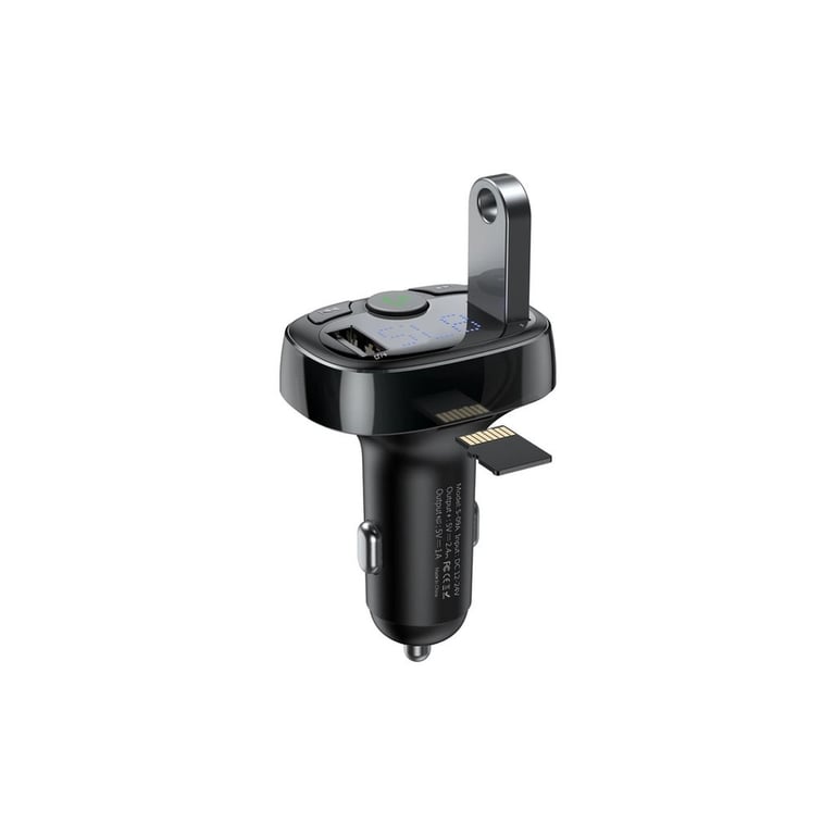 FM модулятор Baseus T Shaped S-09A 2 х USB Type-A, microSD Black (CCMT000001) - фото 5