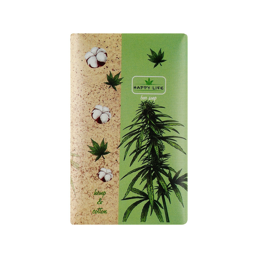 Тверде мило Happy Life Коноплі і бавовна 180 г (4823107604089) - фото 1