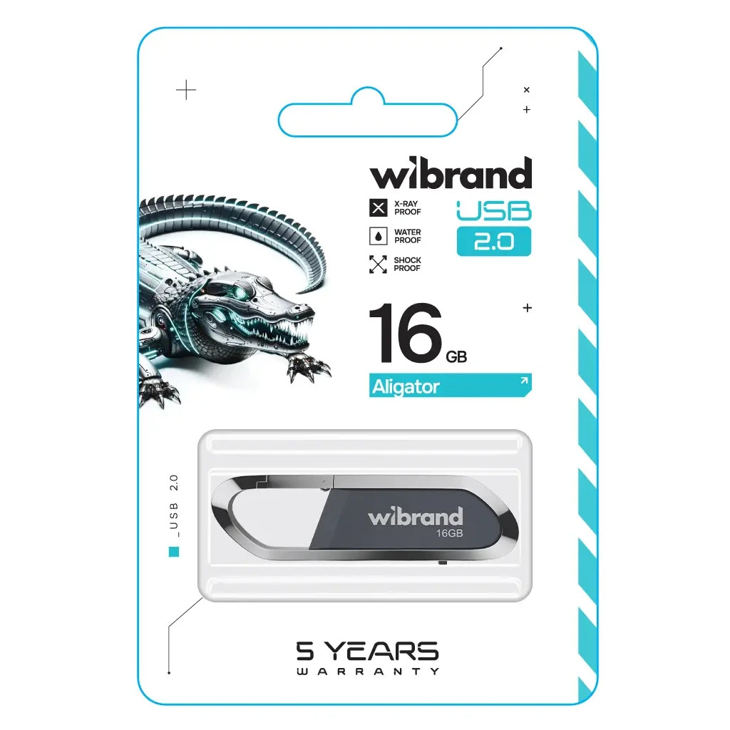 USB флеш накопичувач Wibrand 16GB Aligator Grey USB 2.0 (WI2.0/AL16U7G) - фото 2 USB флеш накопичувач Wibrand 16GB Aligator Grey USB 2.0 (WI2.0/AL16U7G) - фото 2