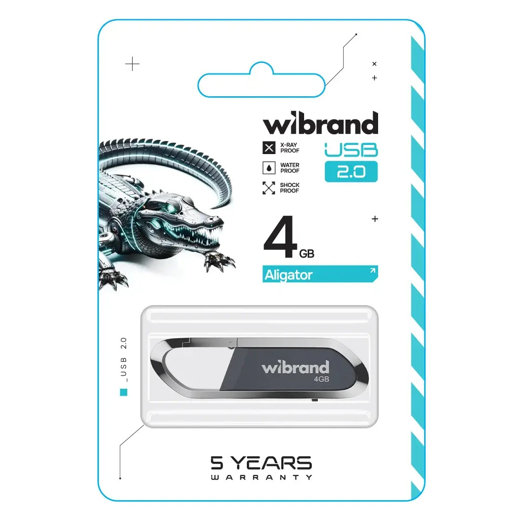 USB флеш накопичувач Wibrand 4GB Aligator Grey USB 2.0 (WI2.0/AL4U7G) - фото 2 USB флеш накопичувач Wibrand 4GB Aligator Grey USB 2.0 (WI2.0/AL4U7G) - фото 2